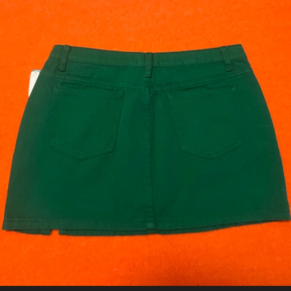 Love + Harmony green 100% cotton denim mini skirt NWT - Picture 9 of 10